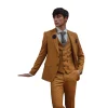 costumes marron pour hommes, 3 pièces, coupe cintrée, sur mesure, blazer à simple boutonnage, gilet, pantalon, vêtements de travail pour marié de mariage, décontracté, personnalisé