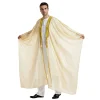 robe musulmane pour hommes, kimono adt abaya, manches longues, brodée, en mousseline de soie, kaftan décontracté, thobe de dubaï