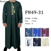 Nouveaux hommes mode musulmane Abayas Robe col rond à manches longues pull caftan Pakistan saoudien arabe Caftan vêtements islamiques Robe de prière