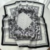 foulard carré de luxe pour femmes dames hijab 70*70cm élégant foulard bandanas tache douce fausse soie foulards châle chaînes