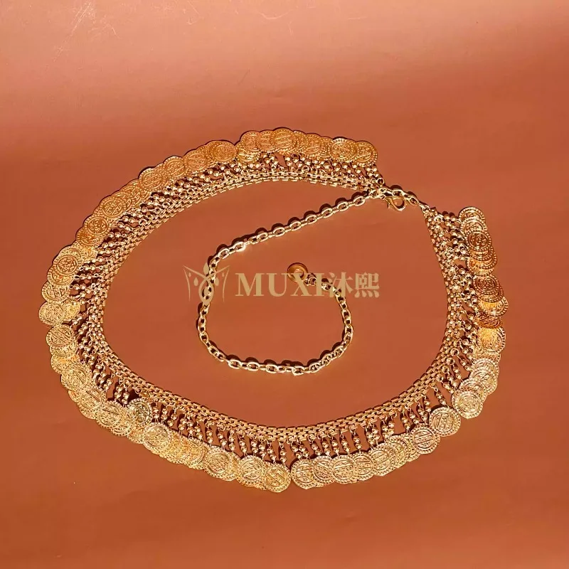 Ceinture de danse du ventre personnalisée, Vintage égyptien, pièce d'or, chaîne de taille, accessoires, vêtements de danse exotiques, serviette de hanche, Costume de danseuse du ventre