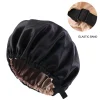 nouveau bonnet de cheveux en satin pour dormir, invisible, plat, imitation soie, rond, soins capillaires pour femmes, couvre chef, bouton de réglage de cérémonie, chapeau de nuit