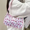 sanurgente sac à main anime hello kittile pour femme, poudres kuromi, mignon, bandoulière, dessin animé, simplicité, mode initiée