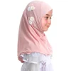 foulard hijab instantané pour bol, bonnet musulman, fait à la main, fleur, pointête en strass, turban rond pour enfants de 2 à 6 ans
