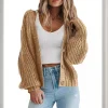 manteau en tricot ample, pull élégant à simple boutonnage pour femme