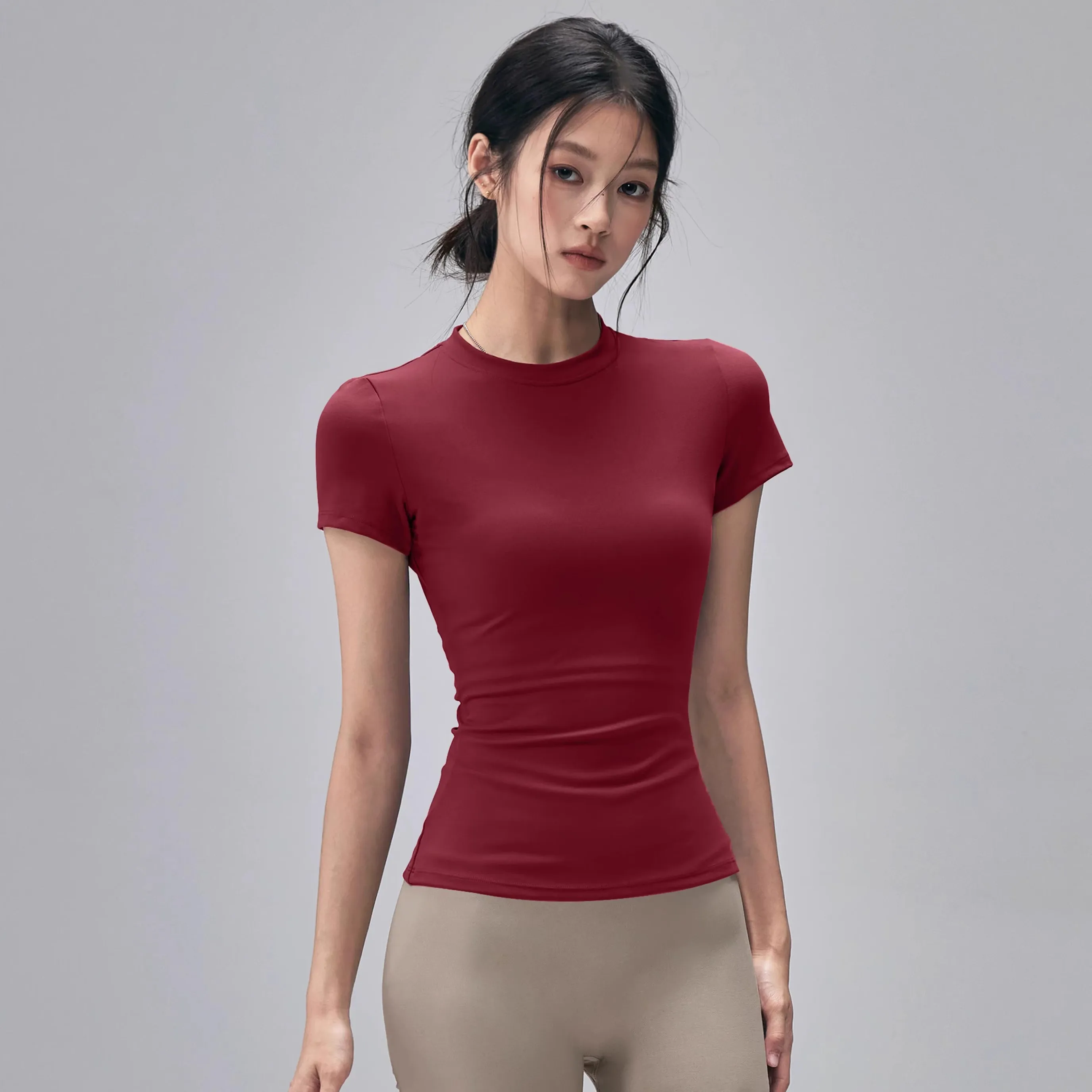 Chemise de sport de plein air pour femmes, vêtements de Yoga, T-Shirt de Fitness, de course à séchage rapide, haut d'entraînement, vêtements de sport féminins, vêtements d'exercice