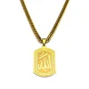 collier en acier inoxydable pour hommes et femmes, hip hop rock, arabe, projecan allah, document doré, islam, bijoux musulmans, jour, n3546s06