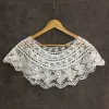 robe de soirée en dentelle crochet pour femmes, châle, écharpe, avec franges, faux col