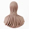 Bonnet Hijab instantané à boutons en jersey modal uni pour femme, élastique, couverture complète musulmane, fermeture à pression, bonnet Islam Foulards, bande de sauna Bonnet Hijab instantané à boutons en jersey modal uni pour femme, élastique, couverture complète musulmane, fermeture à pression, bonnet Islam Foulards, bande de sauna