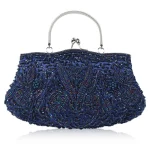Sac à main pochette de soirée en perles de cristal pour femmes, sacs fourre-tout souples à impression florale, poignée supérieure en métal, sac messager pour les mariées de mariage
