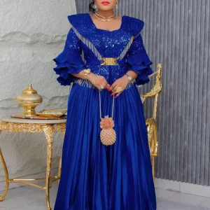 Robes de soirée africaines pour femmes, robe longue de luxe à paillettes, Ankara Dashiki, vêtements africains, grande taille, manches à volants, Maxi Robes Abaya Robes de soirée africaines pour femmes, robe longue de luxe à paillettes, Ankara Dashiki, vêtements africains, grande taille, manches à volants, Maxi Robes Abaya