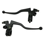 Levier d’embrayage de guidon en alliage d&rsquo;aluminium noir, pour Pit Dirt Bike Pitbike moto ATV, câble de levier de frein et d’embrayage, soutien-gorge avant