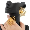 ensemble de bijoux pour femmes, boucles d'oreilles africaines couleur or 18 carats avec anneau, accessoires d'oreille au design inhabituel, cadeaux quotidiens pour amoureux des filles