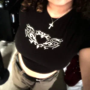 Strass amour graphiques Vintage Goth manches courtes t-shirt e-girl Y2k esthétique culture hauts Streetwear