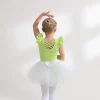 jupe tutu de ballet de rotterdam kle pour fille, justaucorps artistique aqmesh, flutter, manches courtes, ballerine, princesse, costume d'habillage, corée