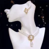 shmik élégant vintage palais plein perle pendentif collier chaînes boucles d'oreilles pour femmes dame classique exquis chorker chaînes bijoux