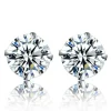 100% réel 925 bijoux en argent sterling femmes mode mignon minuscule cristal clair cz boucles d'oreilles cadeau pour les filles adolescentes dame