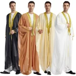Hommes Kebaya ouvert musulman Kimono Abaya turquie arabe Islam Djellaba Homme Robe Musulmane Hombre Ramadan Abayas pour vêtements de prière