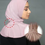 Maillot élastique doux en coton, sous-capuchon Hijab instantané pour femme musulmane, Bonnet de couleur unie, casquettes intérieures avec boutons, bandeau, taille libre