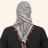 foulard hijab arabe unisexe pour homme, Écharpe islamique imprimée, turban arabe, couverture de sauna pour prière musulmane