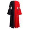 abaya – robe longue plissée pour filles, costume de cosplay d'halloween, bloc de couleurs, manches longues, pour fête à thème, vacances, fête de mariage