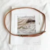 102cm ceinture en cuir tressé femmes ceinture de taille mince noir rouge blanc rose dames pu bracelet en cuir boucle ardillon femmes ceintures