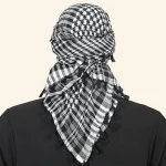 Foulard Hijab Arabe Unisexe pour Homme, Écharpe Islamique Imprimée, Turban Arabe, Couverture de Sauna pour Prière Musulmane