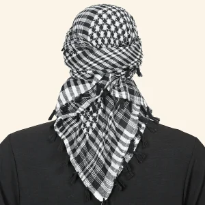 Foulard Hijab Arabe Unisexe pour Homme, Écharpe Islamique Imprimée, Turban Arabe, Couverture de Sauna pour Prière Musulmane
