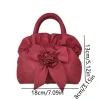 lolita fleurs femmes nœud sac fermeture éclair doux gothique sac à main couleur unie avec poignée dames sac à main été