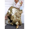 paillettes a ligne femmes grande taille jupe élégante taille haute luxe ample ourlet irrégulier 2025 été nouvelle soirée cocktail jupes