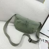 [bag à bandoulière] sac banane femmes fronde bandoulière taille pack toile course taille sac décontracté fanny packs sport demi lune ceinture sac