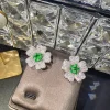 ensemble de bijoux en zircone émeraude pour femmes, délicat et noble, couleur argent 925, magnifique collier et boucles d'oreilles pour banquet de mariée