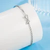 bracelet en argent regardé pour femme, nœud papillon, cubique incrusté, bijoux de mariage, mode