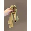 ruban de couleur unie de style français, accessoires pour cheveux avec nœud en satin de couleur unie légère haut de gamme, style sportif et polyvalent