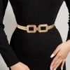 Élevez votre look avec cette ceinture élastique élégante à double boucle dorée