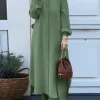 robe couleur unie dubaï turc musulman abaya islamique jalabiya robes femmes ramadan eid abayas caftan caftan élégant robes