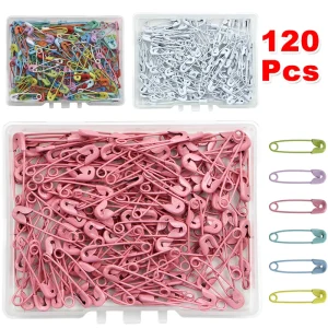 Petites Épingles de Sûreté Colorées en Métal avec Boîte de Rangement, pour Vêtements, Bricolage, Couture, Maison, 120 Pièces