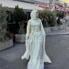 ssytens robes de soirée modestes avec hijab à manches longues cape robe de soirée de mariage musulmane à la main fleur robes de soirée personnalisées