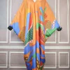 2025 femme africaine nouvelle mode abaya femmes musulmanes ramadan streetwear boubou élégant dame soie col en v caftan robe boho vêtements