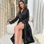 Peignoir kimono décontracté en satin pour femme, vêtements de nuit sexy, chemise de nuit soyeuse, cadeau de mariage pour patients, InDispensLingerie