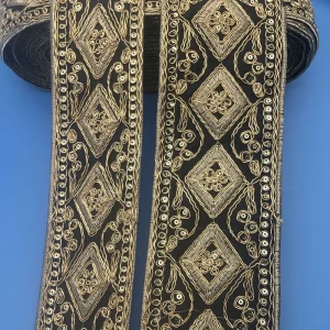 Ruban de dentelle brodé pour bricolage, accessoires vestisens, artisanat Jacquard, applique, 1 mètre