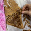 dernière broderie musulmane mode hijab femmes africaines haute qualité pas cher coton matériel écharpe 200*100 cercle conception pour châles