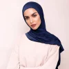 Écharpe en jersey de coton instantané pour femmes musulmanes, hijab avec cerceau, écharpes de sauna sans épingle, 53 couleurs