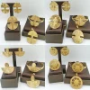 ensemble de bijoux de luxe pour femme, carte africaine, pendentif, documents en or, boucles d'oreilles, manchette, bracelets, bague réglable, cadeaux de mariage, 4 ensembles