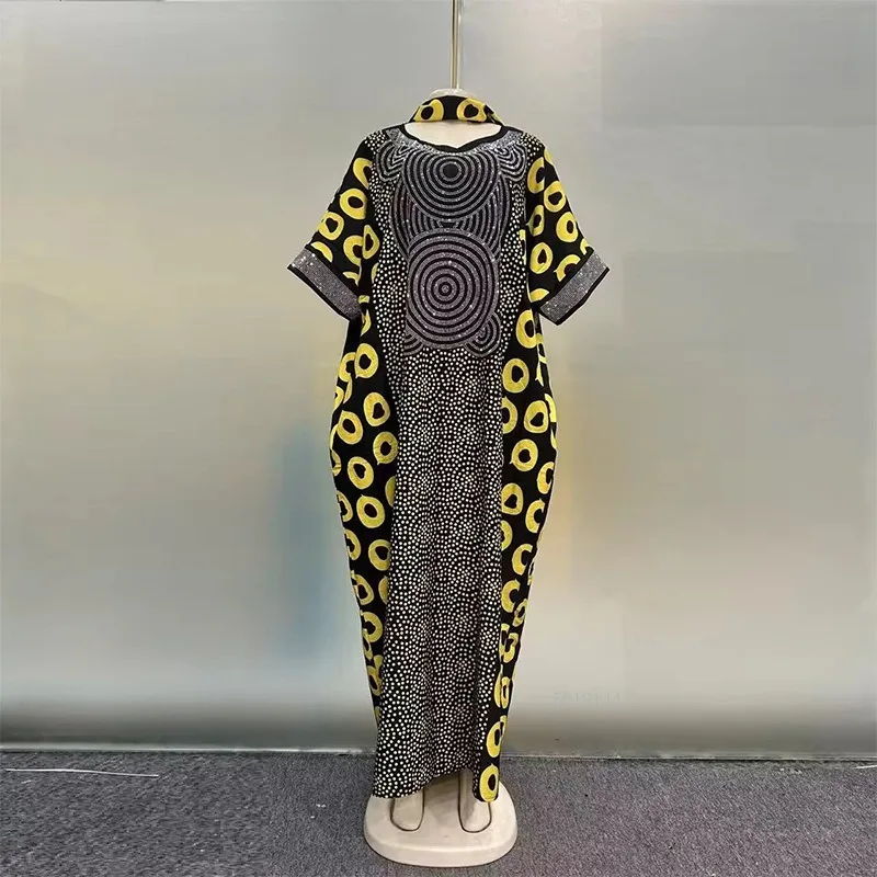 robe longue d'été ample pour femmes/dames, maxi, imprimé, manches courtes, abayas, style africain, nouvel arrivage 2025
