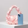sac à main rose élégant, sac de dîner pour fête de mariage, petit sac carré doux et mignon, adapté aux cadeaux pour femmes (motif aléatoire)