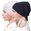 Bonnet Hijab en Satin Modal Double couche, Turban musulman, Bandana, sous-capuchon islamique avec cravate, Hijabs instantanés pour femmes, foulards turcs
