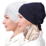 Bonnet Hijab en Satin Modal Double couche, Turban musulman, Bandana, sous-capuchon islamique avec cravate, Hijabs instantanés pour femmes, foulards turcs