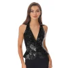 paillettes gilet femmes mode gilets sans manches discothèque bling gilets habillés hauts rave festival de musique fête brillant cosutme