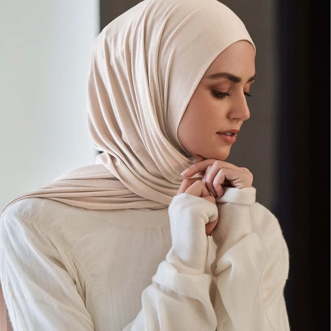 luxe doux mince musulman hijab écharpe femmes longue couleur unie tête enveloppement pour femmes hijabs foulards dames musulman voile jersey hijabs